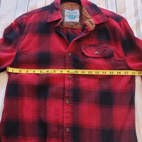 Plaid 100% Cotton Brushed Flannel Shirt with Corduroy Contrast Accents - Picture 7 of 8
